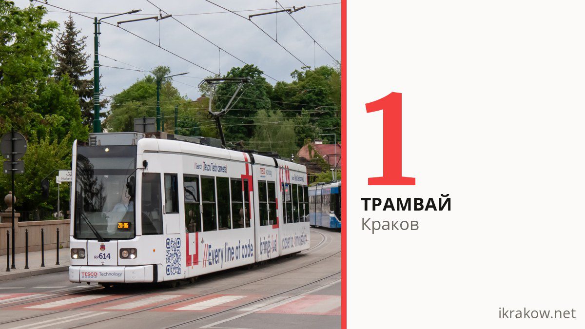 Трамвай 1 в Кракове